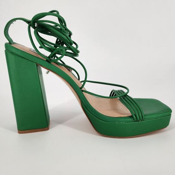 Steve Madden Women's Manzie Green Ankle-Tie Platform Sandals Size 11M - Picture 6 of 10